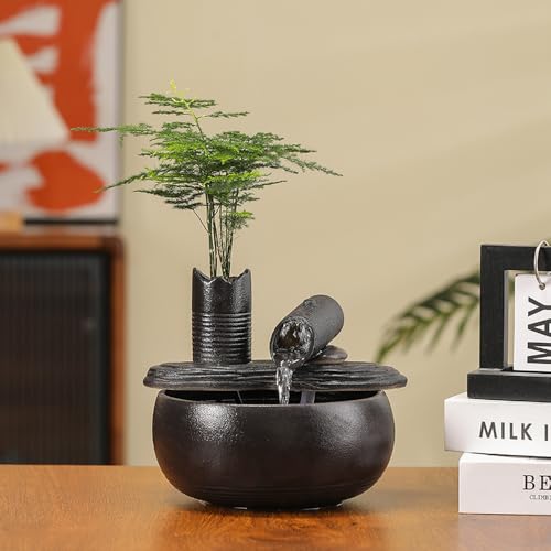 Ceramic Tabletop Fountain Water Feature Fall Indoor and Outdoor Decoration