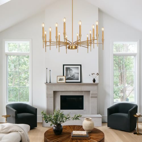 Dining Room Chandelier Light Fixture 14 Lights Gold Modern Chandeliers