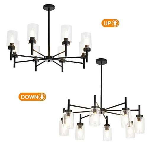 Black 8 Light Large Modern Chandelier