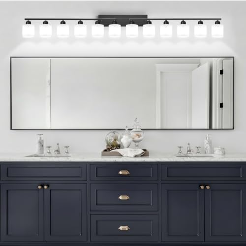 12 Light Black Vanity Lights for Giant Mirror