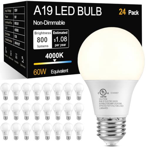 A19 LED Light Bulbs (24 Count)