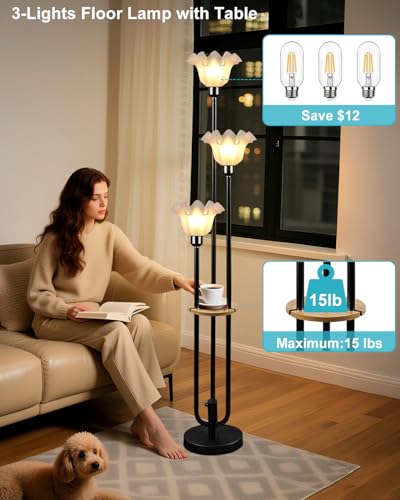 Flower Floor Lamp for Living Room (3 Count)