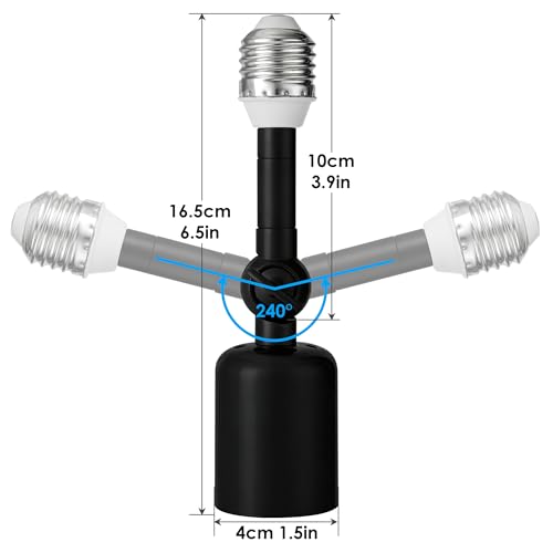 2 Pack E26 Light Socket Extender