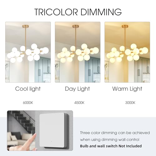 Modern Gold Chandelier Rectangle Pendant Light Sputnik Chandeliers Hanging Light Fixture 16