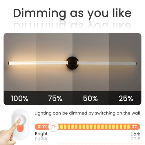 Bathroom Vanity Lights 47" Long LED Vanity Light Bar Black