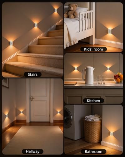 Rechargeable Motion Sensor Stair Lights Indoor (6 Count)