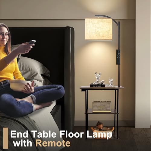 Floor Lamp with Table & Remote