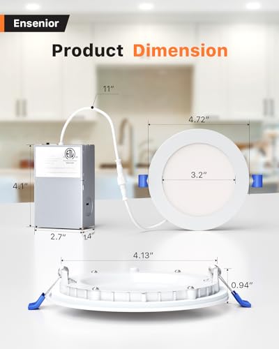12 Pack 4 Inch LED Recessed Ceiling Light (12 Count)