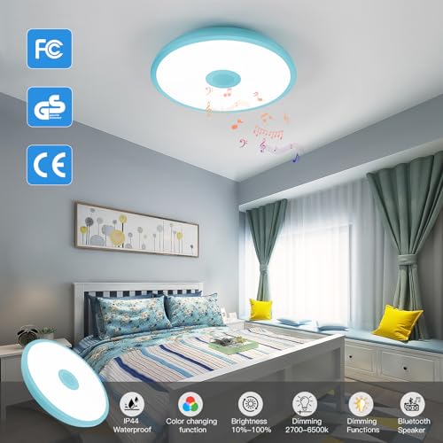Sky Blue Waterproof LED Flush Mount Ceiling Light Fixture