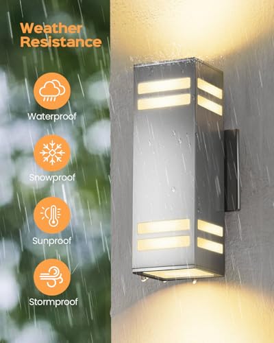 Dusk to Dawn Outdoor Wall Lights (2 Count)
