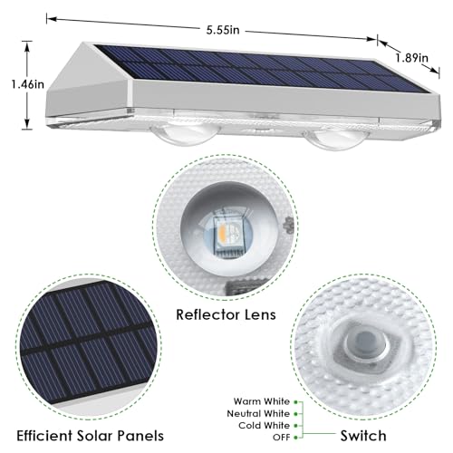 2 Pack Solar Fence Lights Outdoor