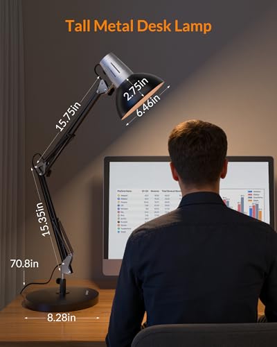 Metal Adjustable Desk Lamp with Clamp