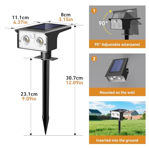 12 Pack Solar Lights Outdoor Waterproof Motion Sensor Outdoor Lights (12 Count)