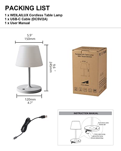 Outdoor Battery Operated Table Lamp Waterproof