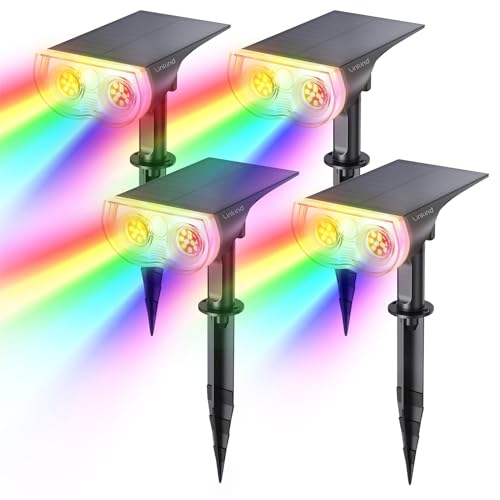 Solar Lights Outdoor Waterproof LED Landscape Spotlight RGB 4 Pack (4 Count)
