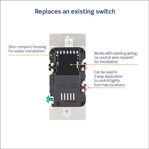 Decora Slide Dimmer Switch Antimicrobial Treated for Dimmable LED