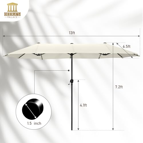 13 Ft Double Sided Twin Patio Umbrella