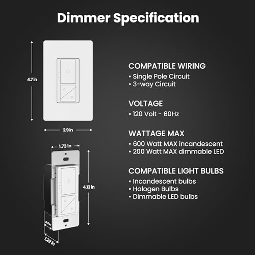 Smart WiFi Dimmer Switch with Remote