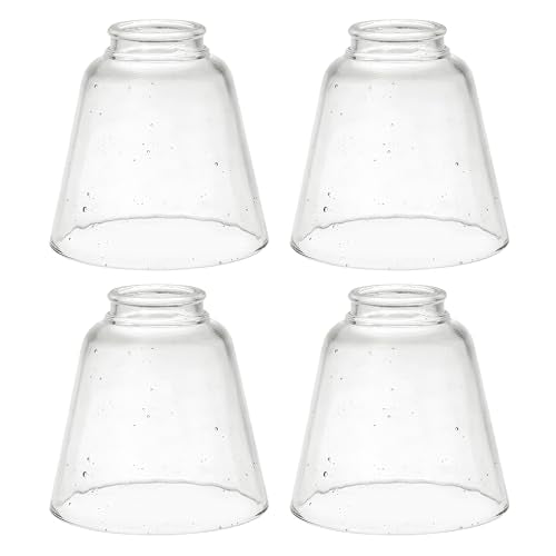 23174-60-4, Transitional Clear Seeded Ceiling Fan Replacement Glass Shade, 2-1/8" Fitter, Size: 4-3/4" D x 4-3/4" H, 4Pcs/Pack (4 Count)