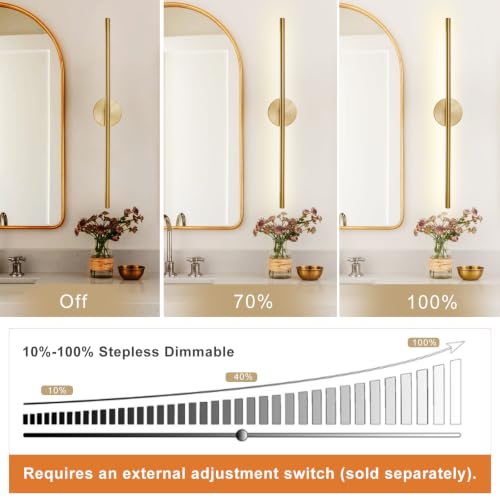 Gold Bathroom Light Fixtures Over Mirror 36 Inch