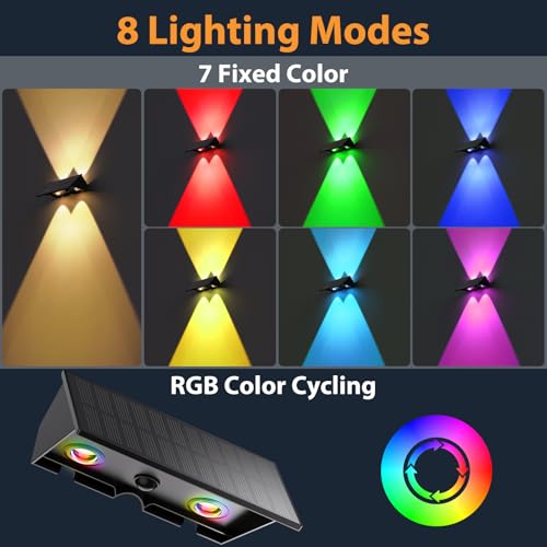 8PACK Solar Sconce Lights Outdoor