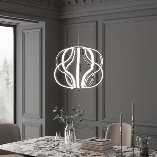 Modern LED Chandelier Acrylic Design Adjustable Hanging Chandelier Easy Install Suitable for Dining Room Living Room Bedroom Kitchen and Corridor