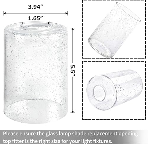 3Pcs Clear Bubble Glass Lamp Shade