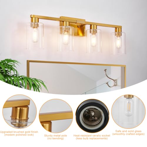 Brushed Gold Bathroom Light fixtures