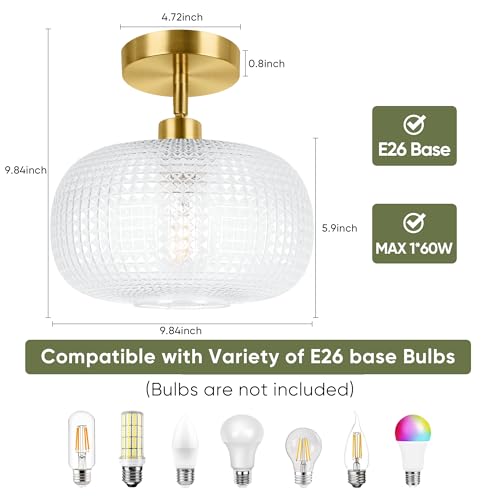 Modern Semi Flush Mount Ceiling Light for Flat and Sloped Ceiling