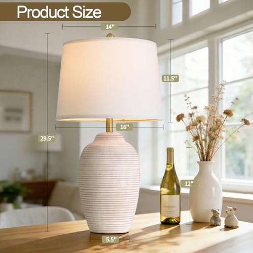 29.5" Tall Vintage Ceramic Table Lamp with 5FT Cord
