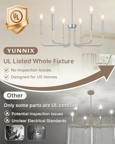 6 Light Brushed Nickel Chandelier