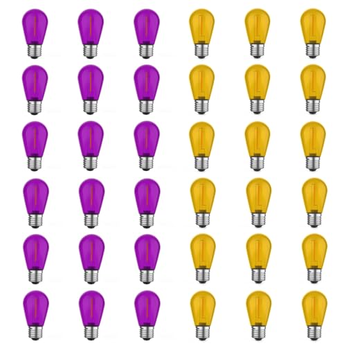 36 Pack S14 Orange and Purple Light Bulbs for String Lights (36 Count)