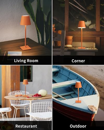 2 Pack Cordless Orange Table Lamps (2 Count)