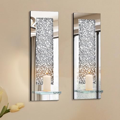 Crystal Crush Diamond Wall Candle holder set of 2 (2 Count)