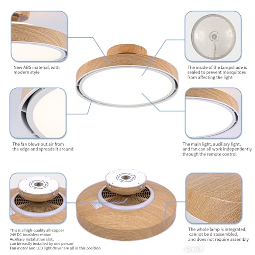 Bladeless Ceiling Fans with Lights and Remote