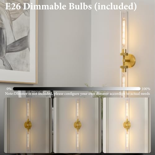 Knurled Brass Tube Wall Sconce