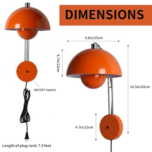 Mid Century Modern Bud Plug in Wall Sconces for Bedroom