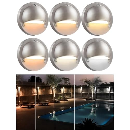 6 Pack 5CCT 3.74inch Low Voltage LED Deck Lights (6 Count)