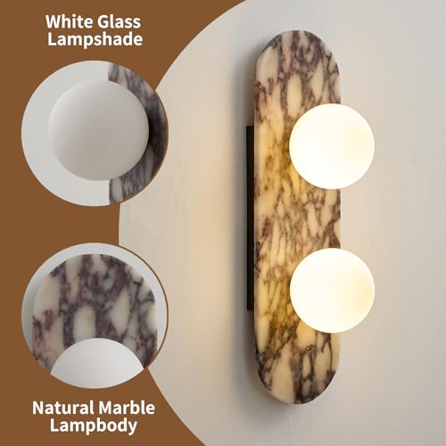 17.7 inch Natural Marble Wall Sconce