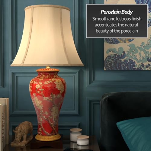 30" Glazed Sakura Blossom Vase Lamp