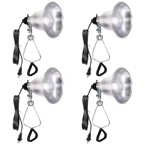 Clamp Lamp Light Socket with 5.5 Inch Aluminum Reflector (4 Count)
