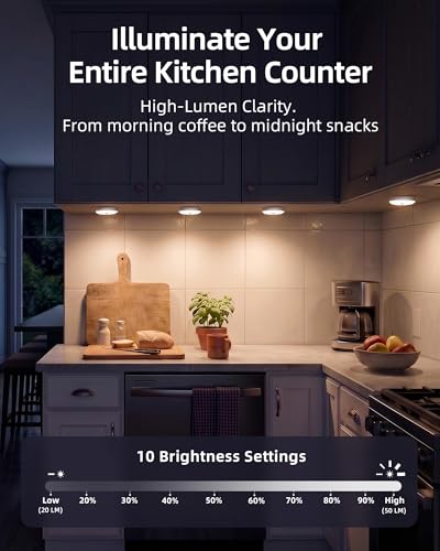 RGB Under Cabinet Puck Lights with Remote (6 Count)