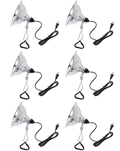 Clamp Lamp Light Socket with 8.5 Inch Aluminum Reflector (6 Count)