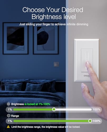 3 Way Dimmer Smart Switch Can Work Separately Or Work with Traditional 3 (3 Count)