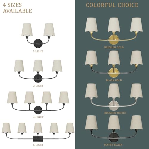 Bathroom Light Fixtures Over Mirror (Black / 2 Light)