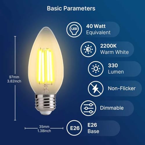 40W Equivalent LED Chandelier Light Bulbs (24 Count)