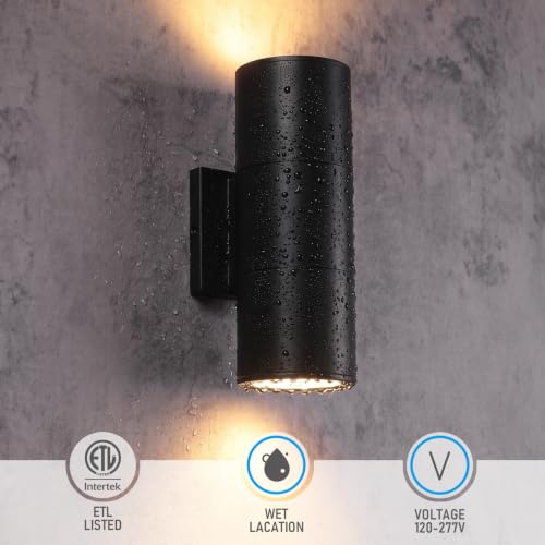 4 Pack 12 Inch 3000K LED Cylinder Up Down Wall Light Outdoor (4 Count)