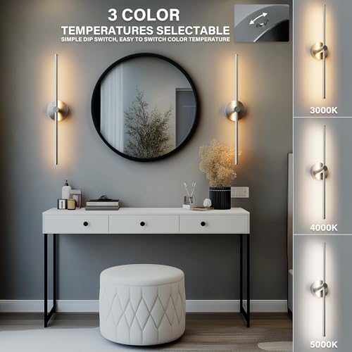 24 Inch LED Indoor Linear Wall Sconces Set of Two (2 Count)