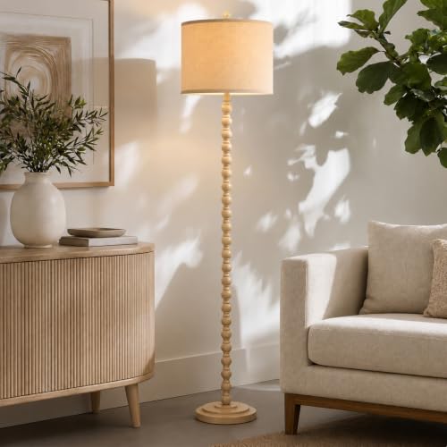 Farmhouse Floor Lamp for Living Room (Wash White)