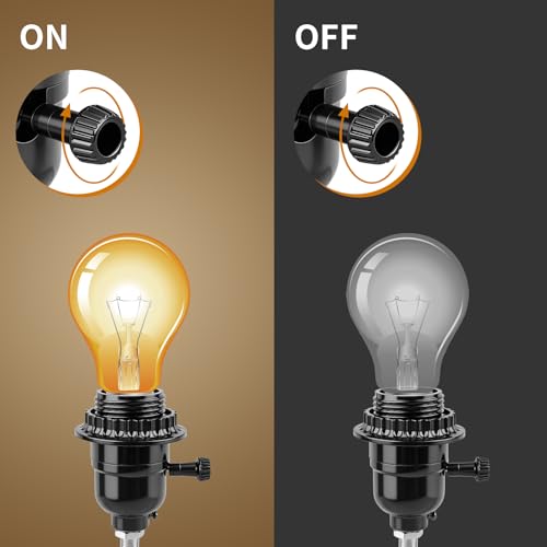 2 Pack E26 Lamp Socket Replacement with ON